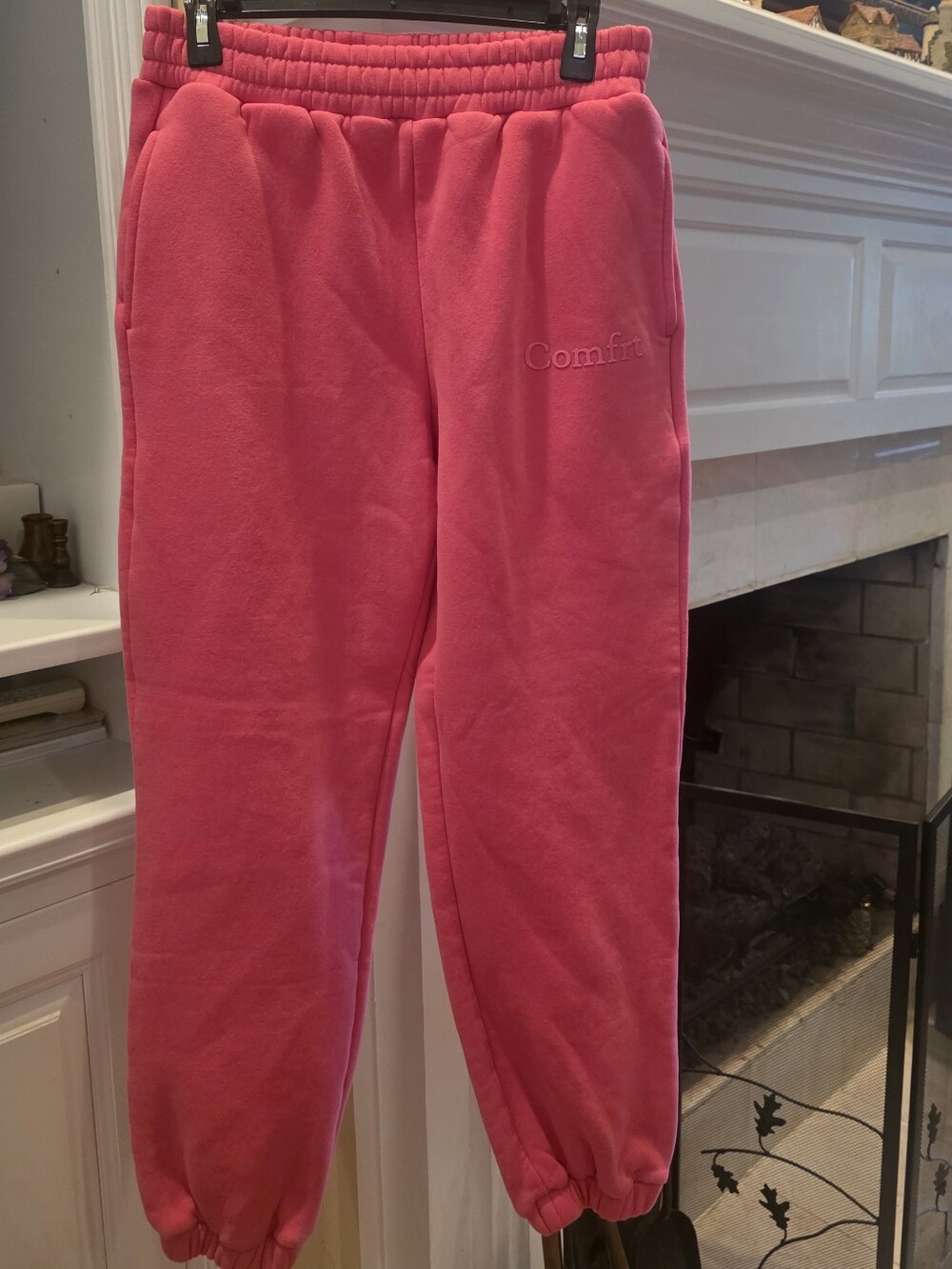 Comfrt Pink Fleece Jogger Pants - Cozy Women's Track Joggers - Picture 1 of 3